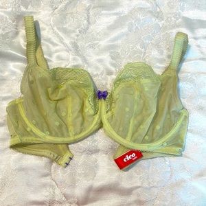Cleo 32 DDD / 32 F lime green balconnet bra